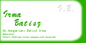 irma batisz business card